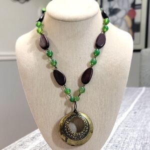 SAQ Avon Copper Pendant Necklace 19"